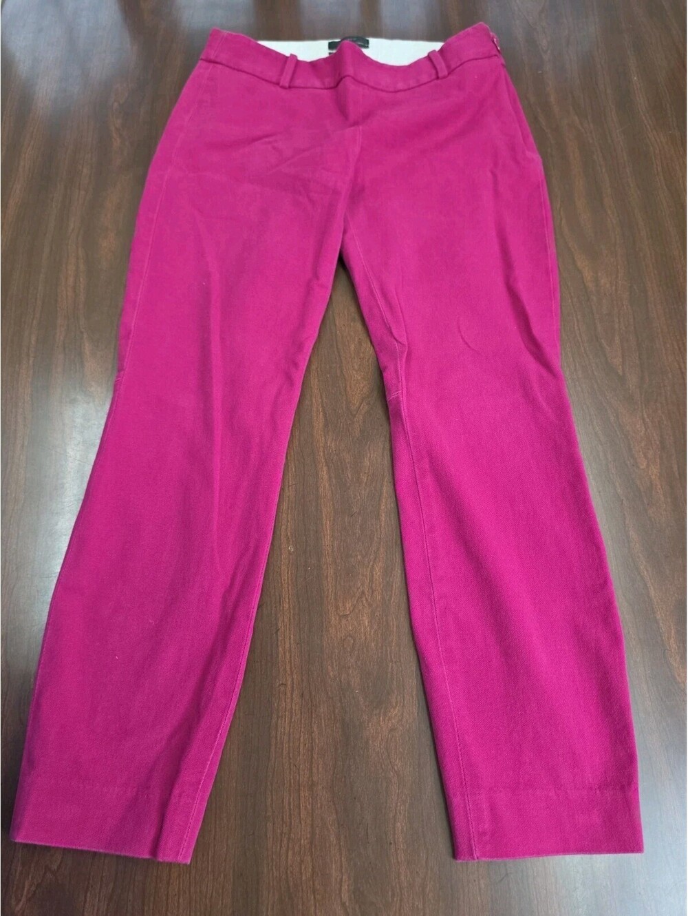 J Crew Minnie Size 0 Magenta Pink Side Zip Ankle Stretch Pants Office Siren